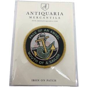 Antiquaria Mercantile Face of an Angel Mouth of a Sailor Mermaid Iron On Patch